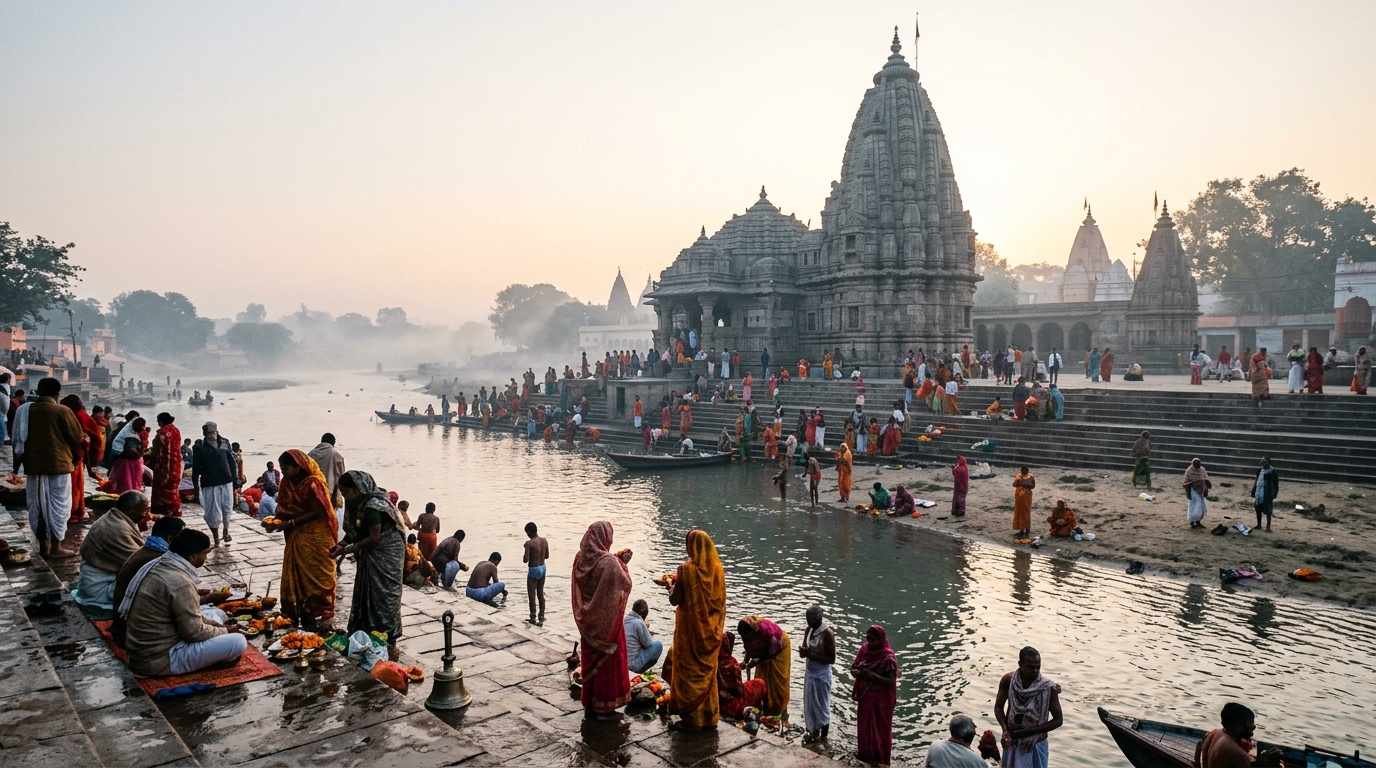 Scenic highway to Gaya and sacred Falgu river
