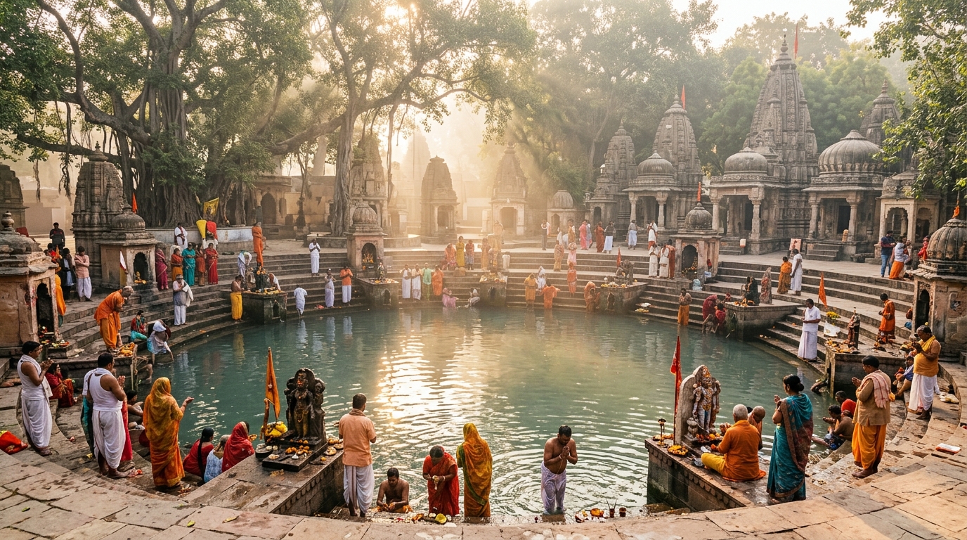 Sacred Chakra Tirtha at Naimisharanya Kund Ancient Shrines